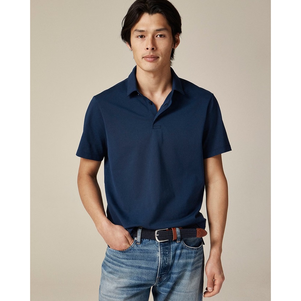 NWT J. Crew Performance Piqué Polo Shirt Evening Sky Blue Men's L Classic Summer